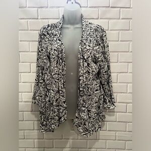 SAG HARBOR women open front floral light cardigan/size M